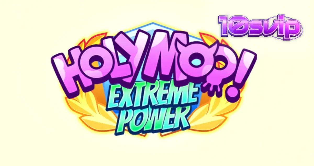 The main game screen of Holy Moo! Extreme Power featuring cartoon cow deities.